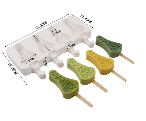 ROMANTIC CAKESICLE MOLD, Paris Theme Popsicle Mold, Silicone Ice Cream Mold, French Party Baking Supplies, Unique Mold, Fast Shipping