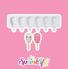 Load image into Gallery viewer, SKULL POPSICLE MOLD, 6 Cavity Cakesicle Mold, Silicone Ice Cream Mold, Diy Baking Supplies, Unique Halloween Molds, Fast Shipping Sprinklify
