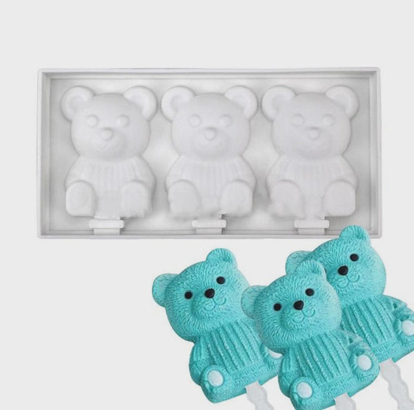 SPRINKLIFY Teddy Bear Mold, Cakesicle Mold, Popsicle Mold, Dessert Mold, High Quality Silicone Ice Cream Mold, Baking Supplies