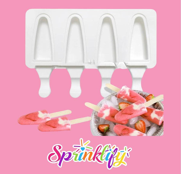 SPRINKLIFY Triangle Cakesicle Mold, Popsicle Mold, Rounded Triangle Dessert Mold, High Quality Silicone Ice Cream Mold, Baking Supplies