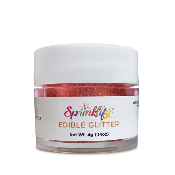Edible Glitter by Sprinklify - Peach - Food Grade High Shine Dust for Cakes