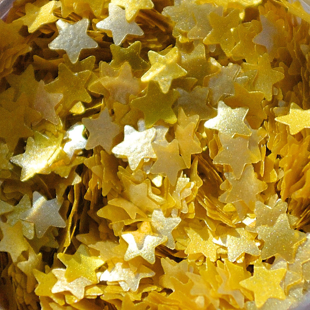 Gold Star Edible Shimmer Shapes 2 Gram Jar | Bakell