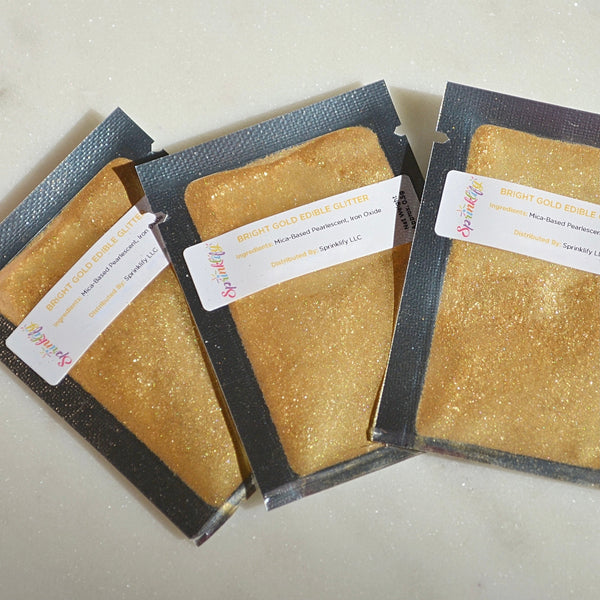 Bright Gold Edible Glitter Sample Pack (0.5 gram) - Sprinklify